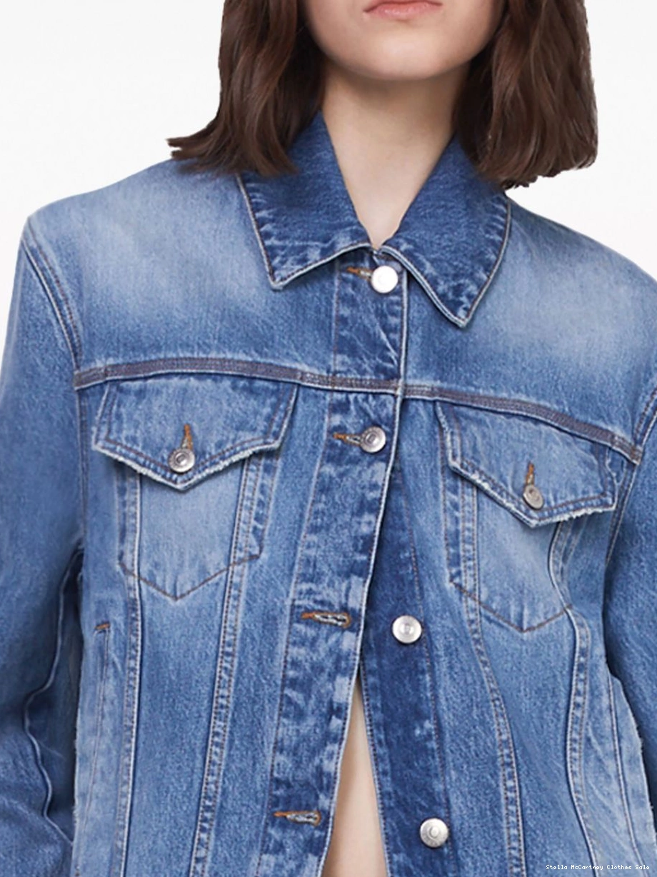 Cheap Stella chain-detail McCartney denim Falabella jacket Women 0823